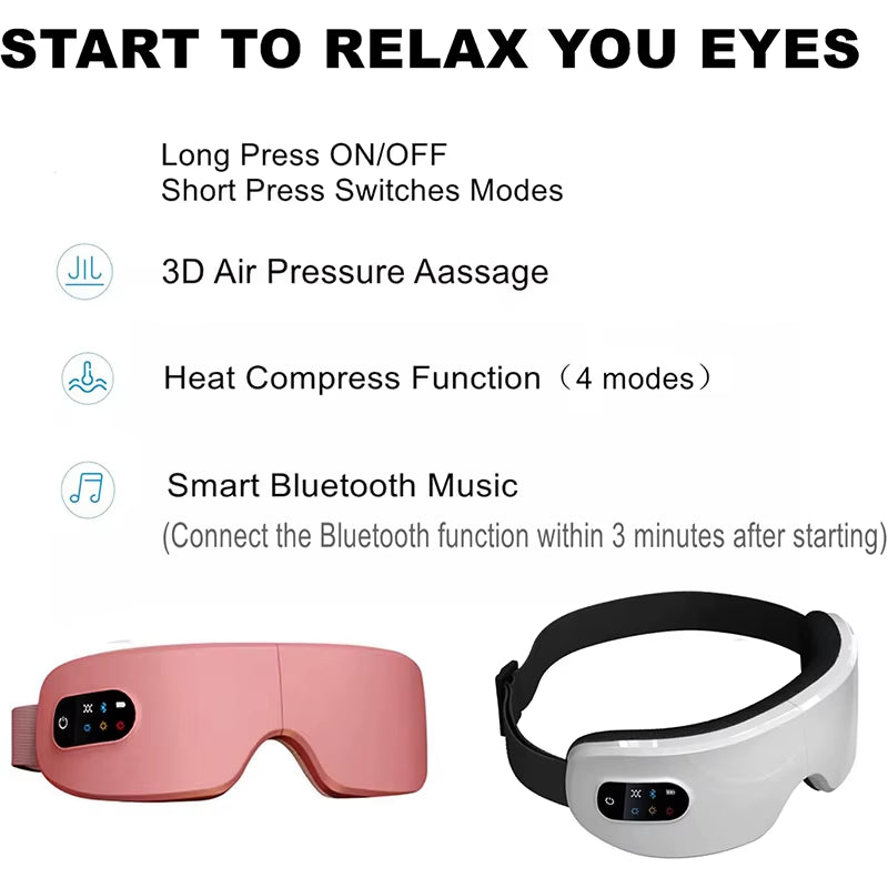 Revolutionary 4D Eye Massager with Smart Airbag Vibration, Hot Compress, and Bluetooth - Your Ultimate Solution for Eye Fatigue and Wrinkles